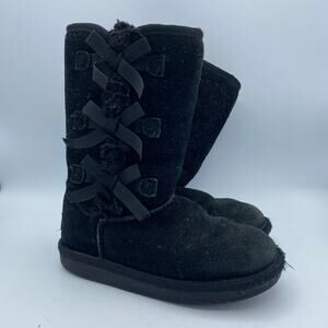 Koolaburra by Ugg Kids Victoria Tall Boot with Bows Black Girls 13